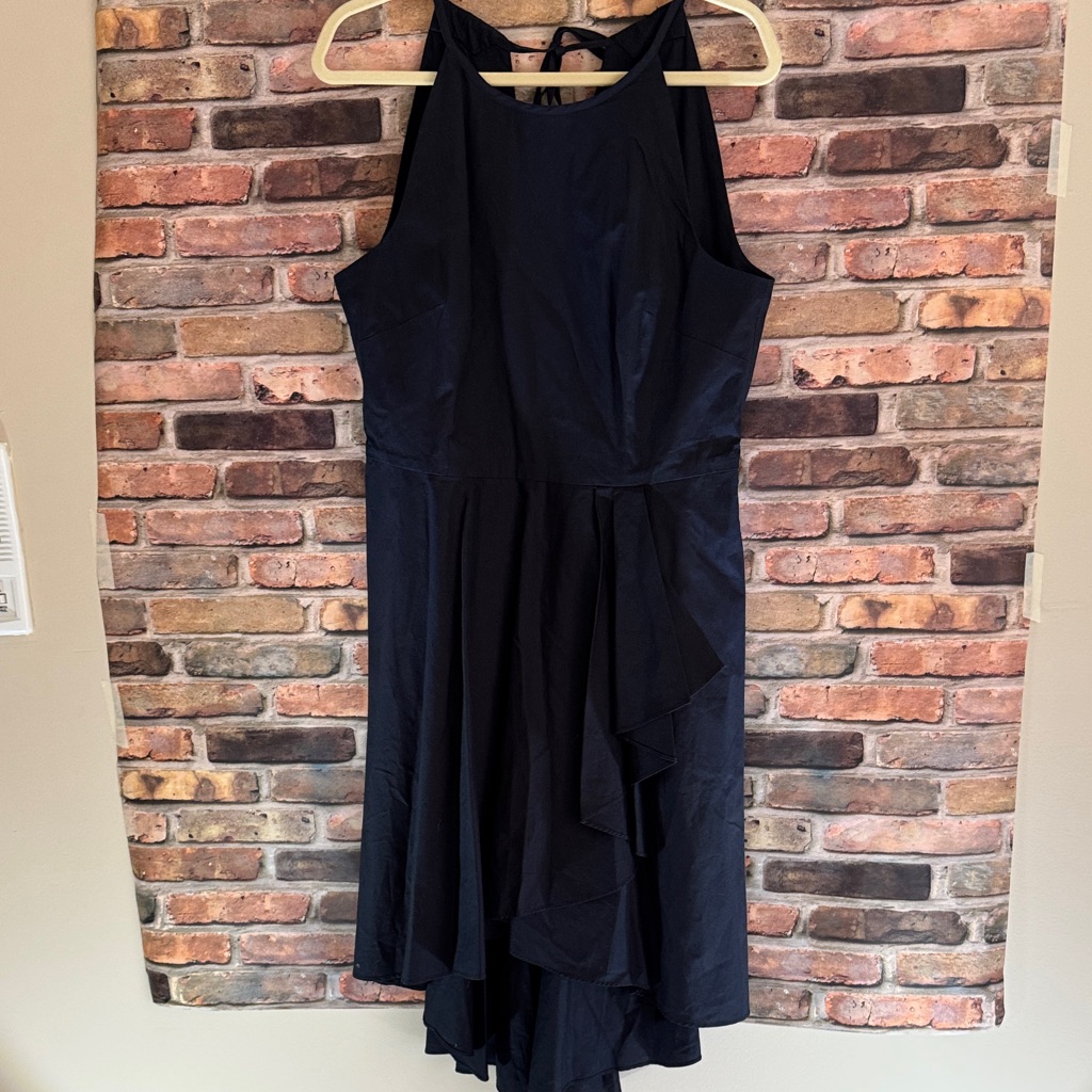 Eliza J Cotton Sundress Hilo Hem Navy Cotton Sleeveless Size 14